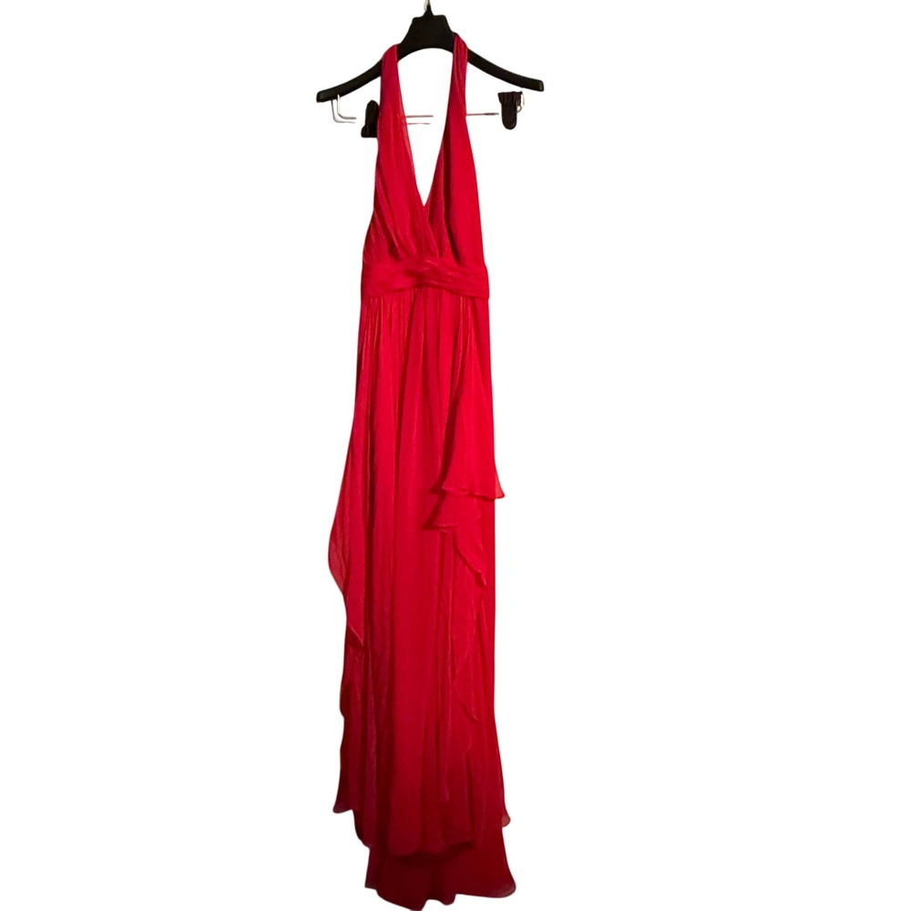Marchesa Notte Size 4 Womens Silk Dress Red Old Money Quiet Luxury Red Valentine